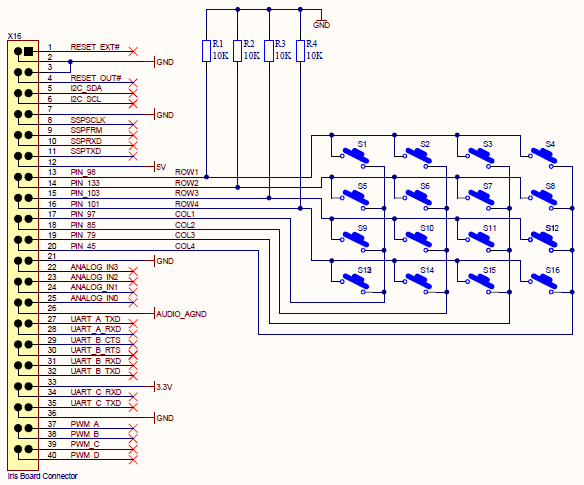 X Matrix Keypad Circuit Diagram