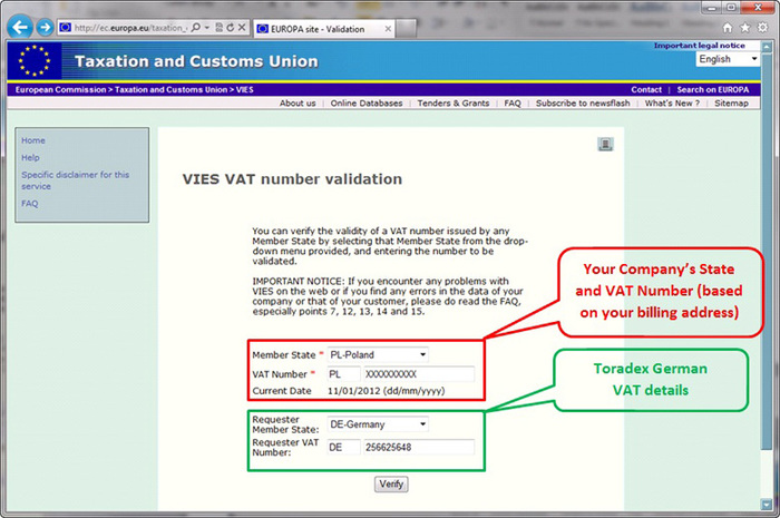Check VAT Number and Company Information