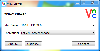 vnc the server running as application