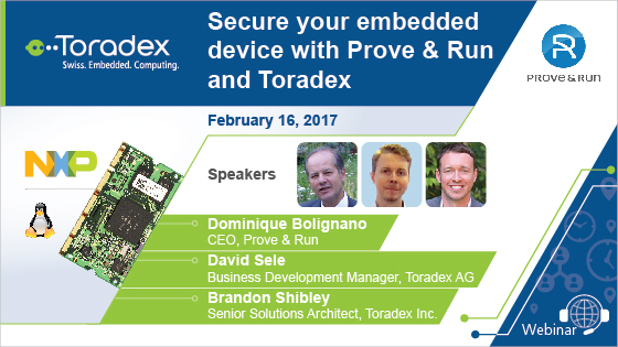 Secure your embedded device with Provenrun and Toradex