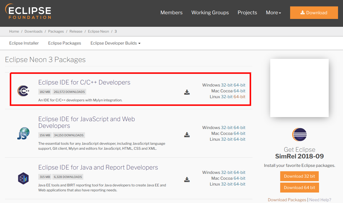 eclipse for c++ download