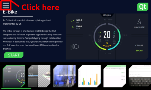 Qt Demo: Main Screen