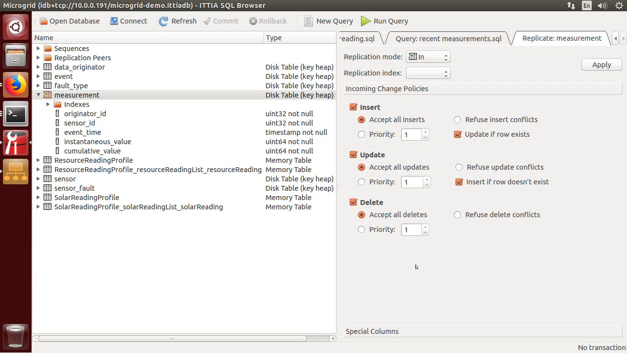 Database Replication Configuration Example