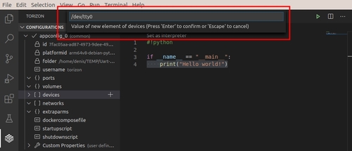 Adding tty device