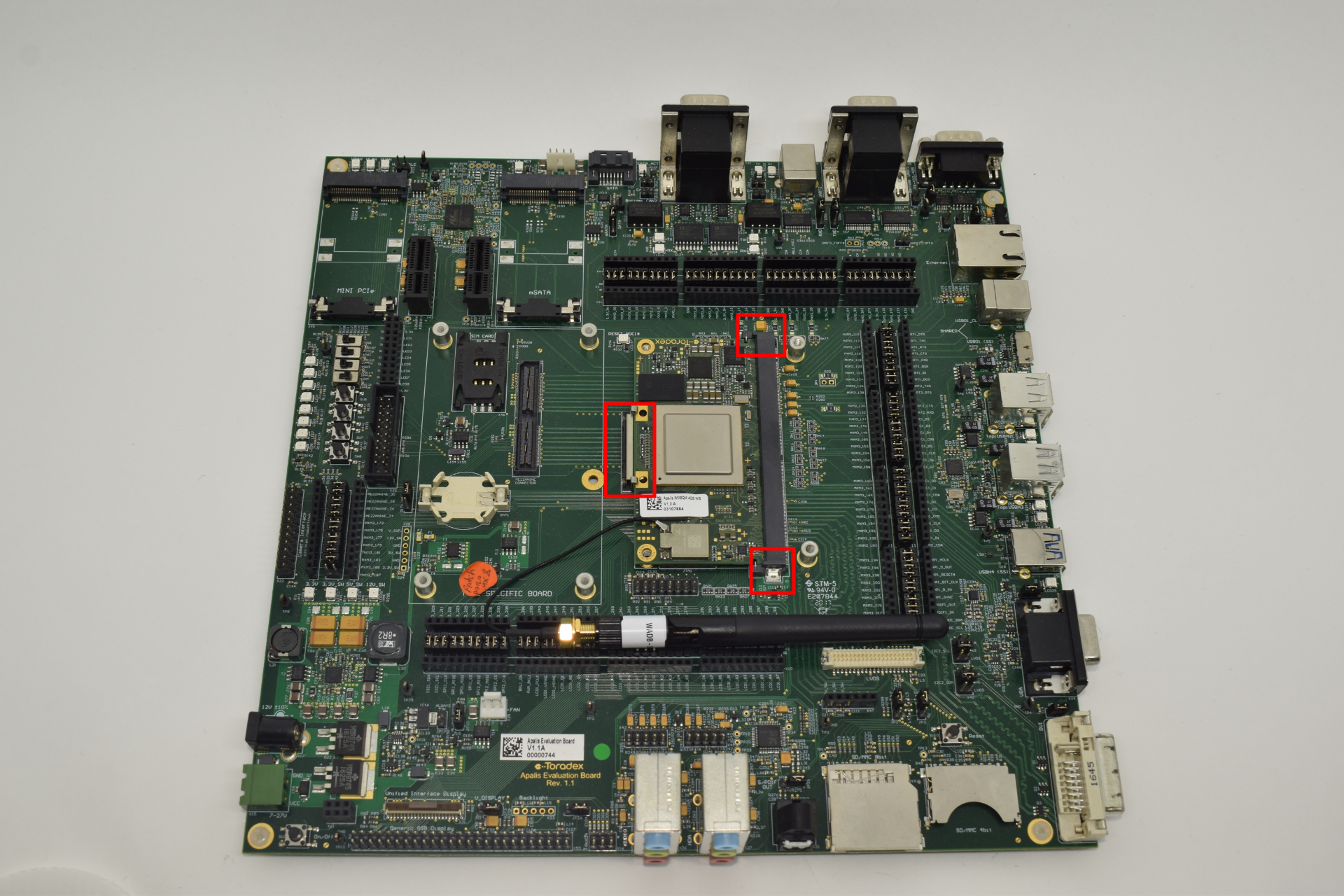Computer on module connected to the Apalis Evaluation Board