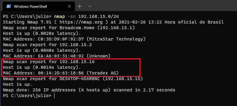 scan local network for devices