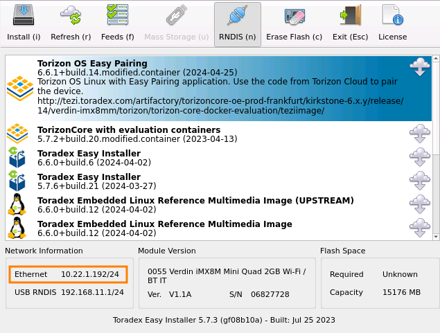 Toradex Easy Installer IP