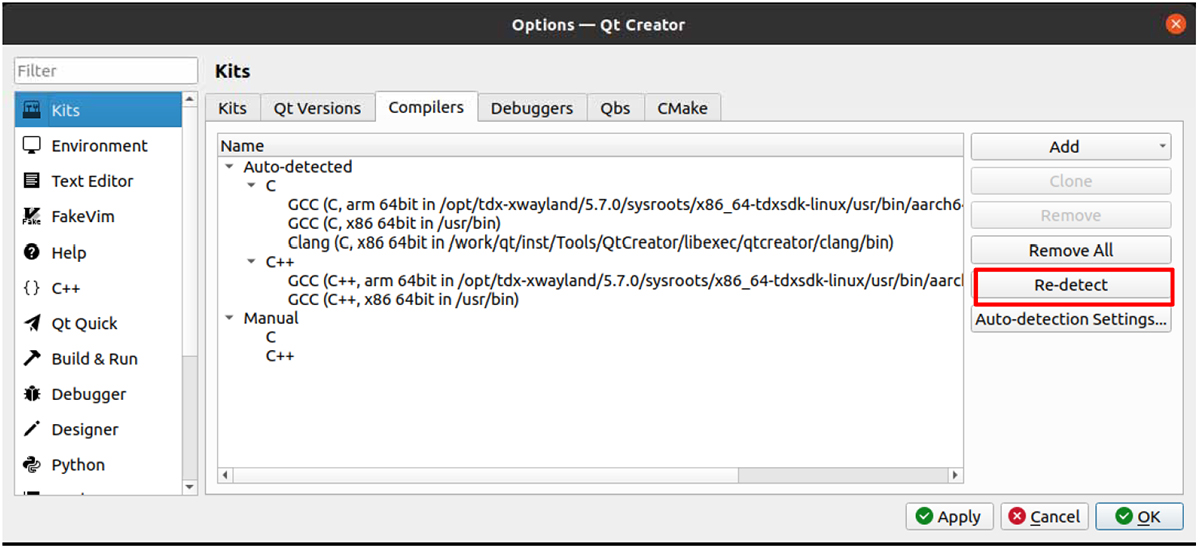Qt Creator - Compilers