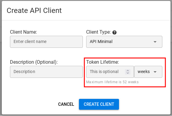 Setting the Lifetime