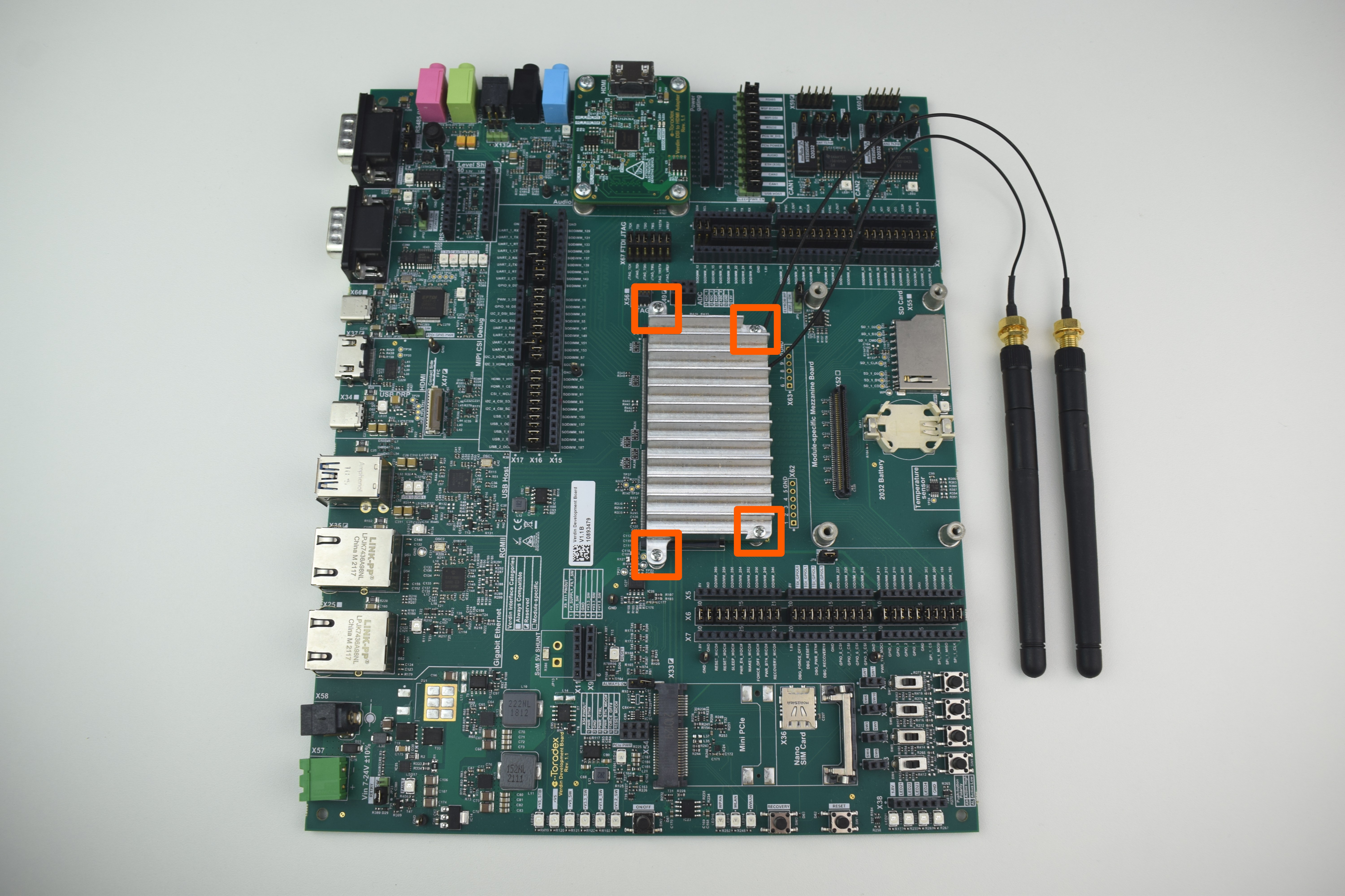 Verdin Development Board With the Verdin Industrial Heatsink