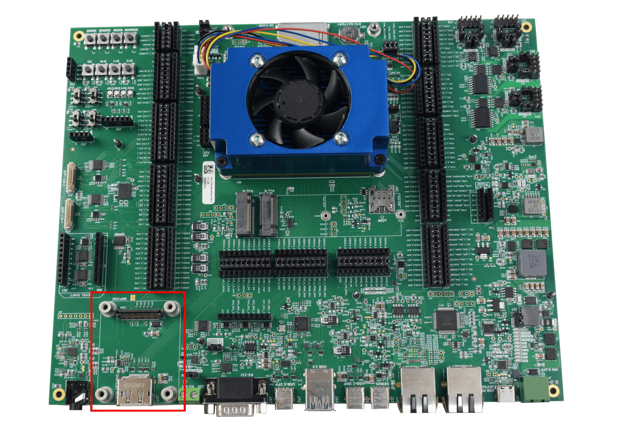 Toradex DSI to LVDS Adapter Slot on Aquila Development Board