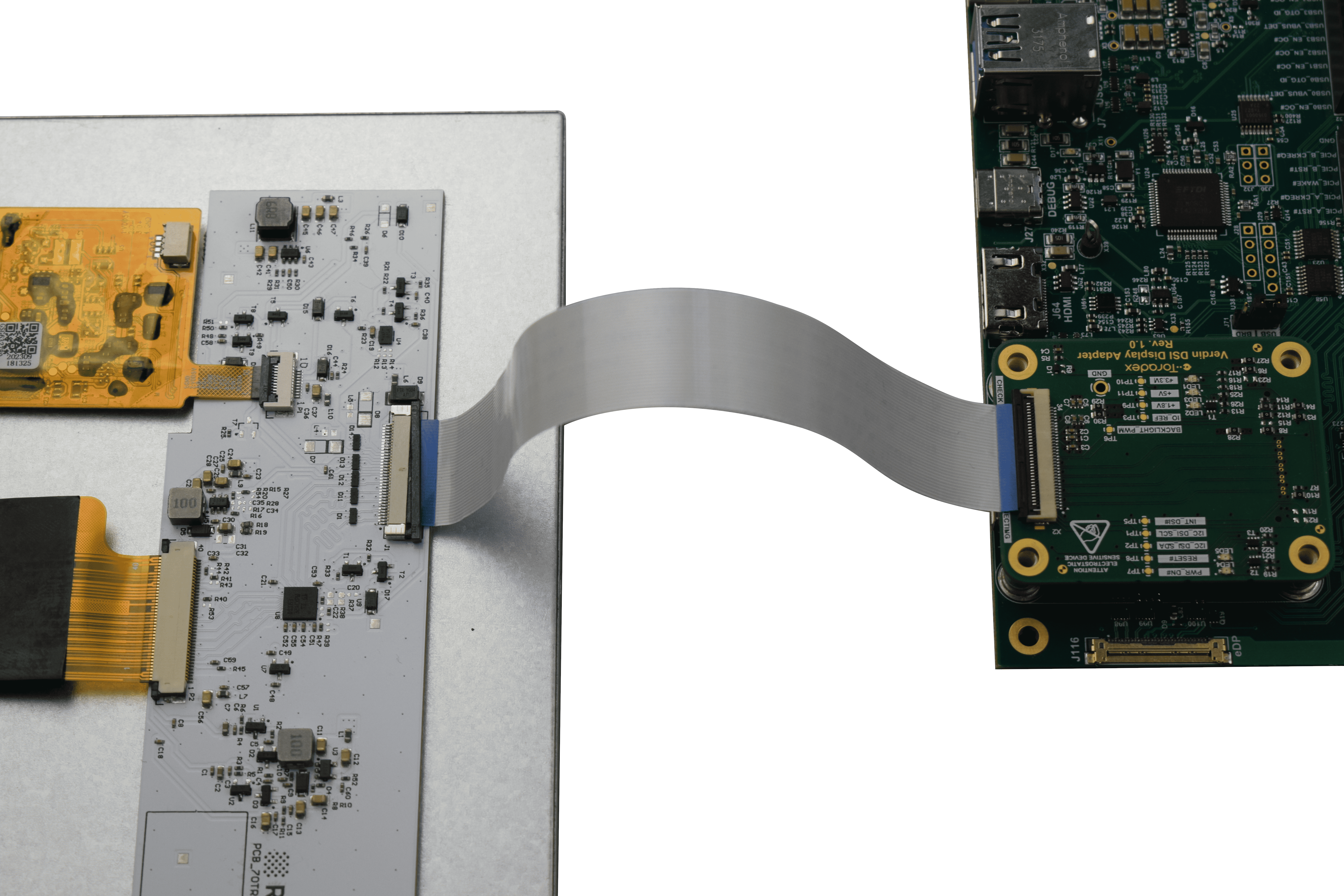 SMARC Development Board 7" DSI display connection zoom