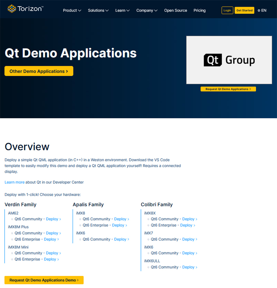 Torizon Subsystem Updates Qt Demo Application