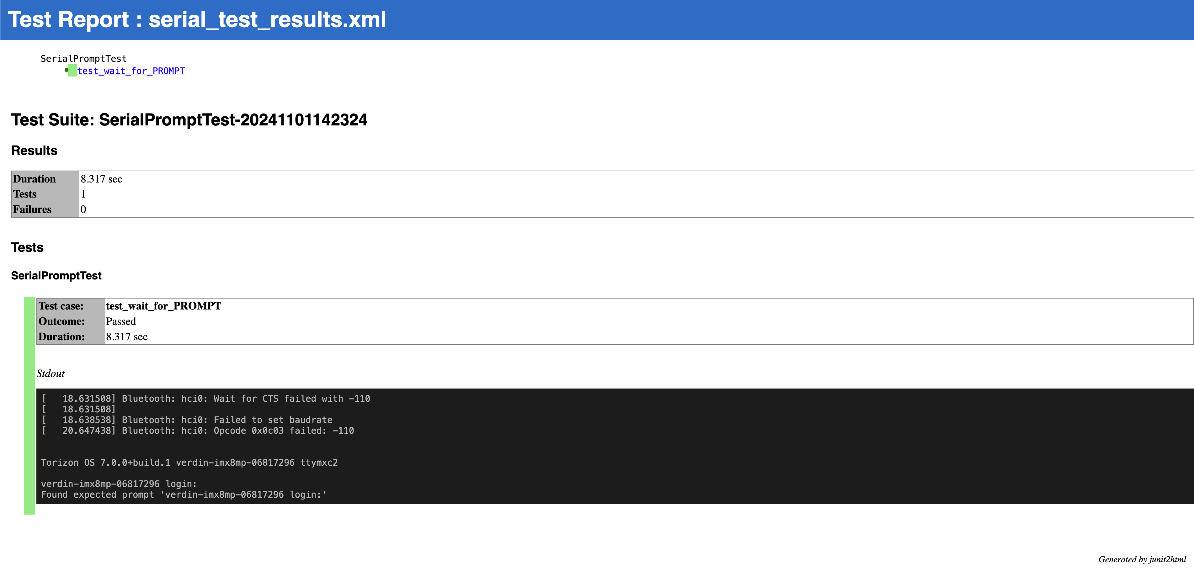 junit2html result of our automated test junit2html result of our automated test